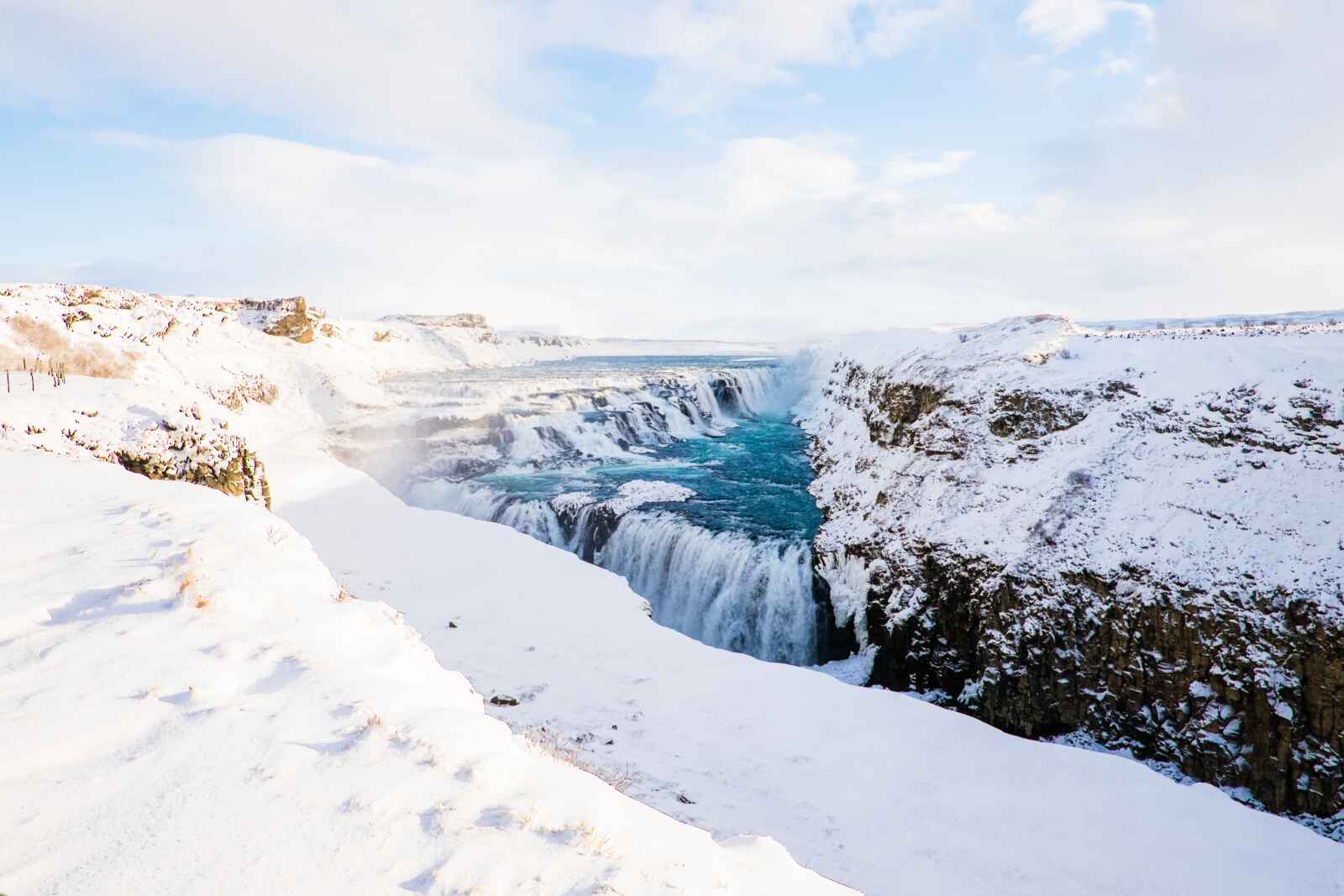 Hiver, Chutes d'eau, Gullfoss, Islande