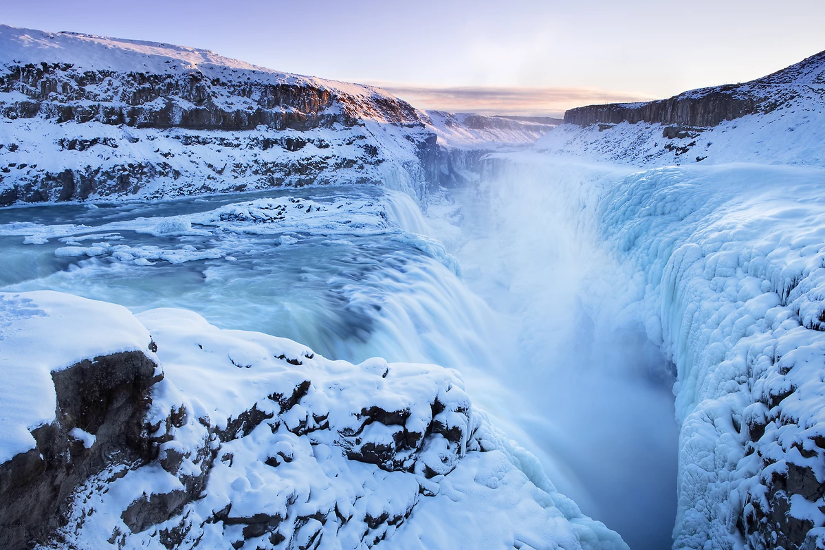 Les chutes de Gullfoss en hiver, Islande